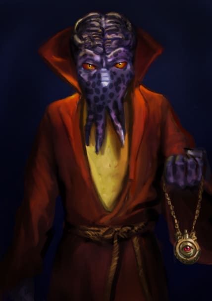 The Dungeon Run Fan Art of Lord Arrabann the Mind Flayer and Keeper of Secrets