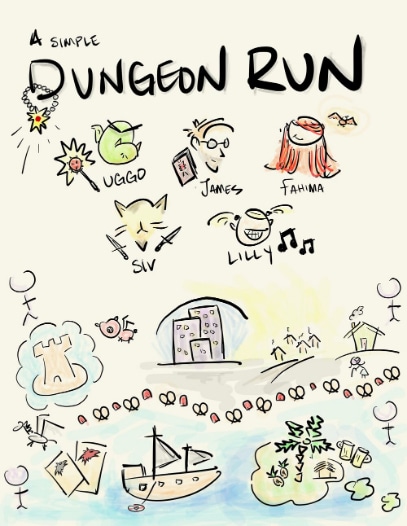 The Dungeon Run Fan Art of The Heroes of Bingle